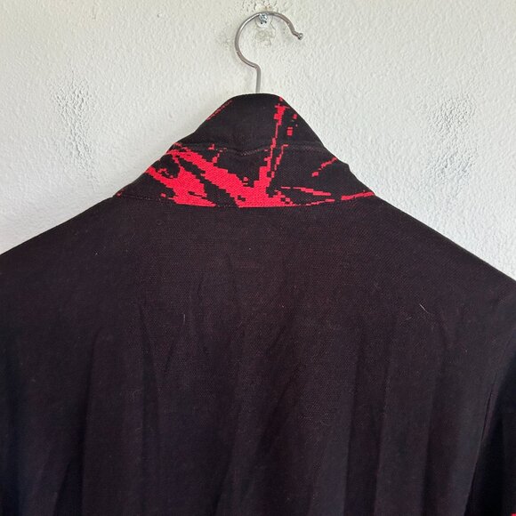 Parsley & Sage Tunic L Red Black Button Up Long Sweater Stand Up Collar - Picture 7 of 10